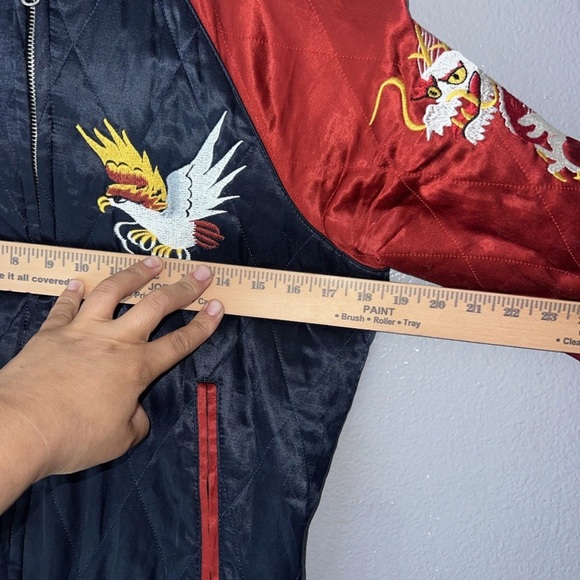 Sukajan Japan Korea Vintage Reversible Tiger Eagle Bomber 88-89 Jacket SZ Small - Picture 7 of 7